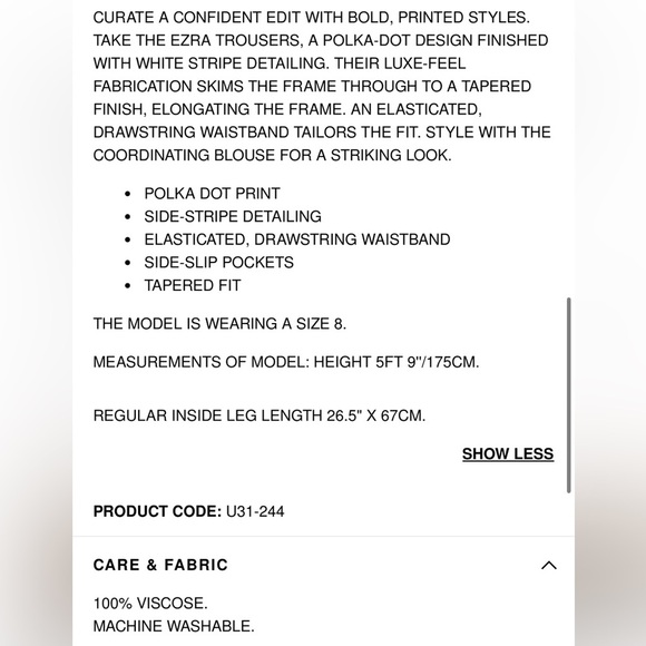 Reiss Ezra Polka Dot Printed Tapered Trousers - Picture 15 of 15